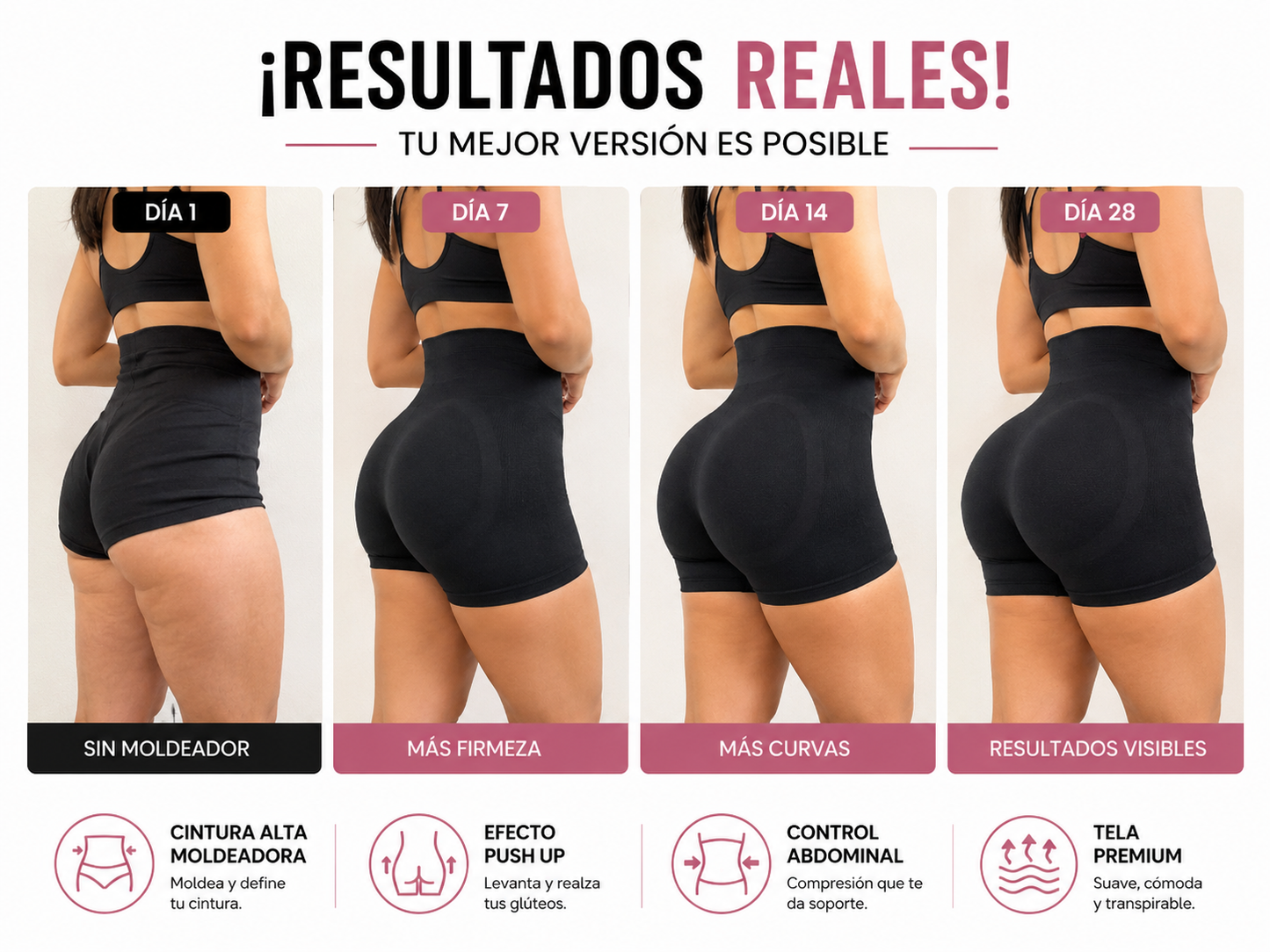 Short Push Up Moldeador Premium | Efecto Levanta Glúteos y Control Abdominal